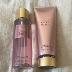 Victoria's Secret Velvet Petals Mist and Lotion - Pink and Gold